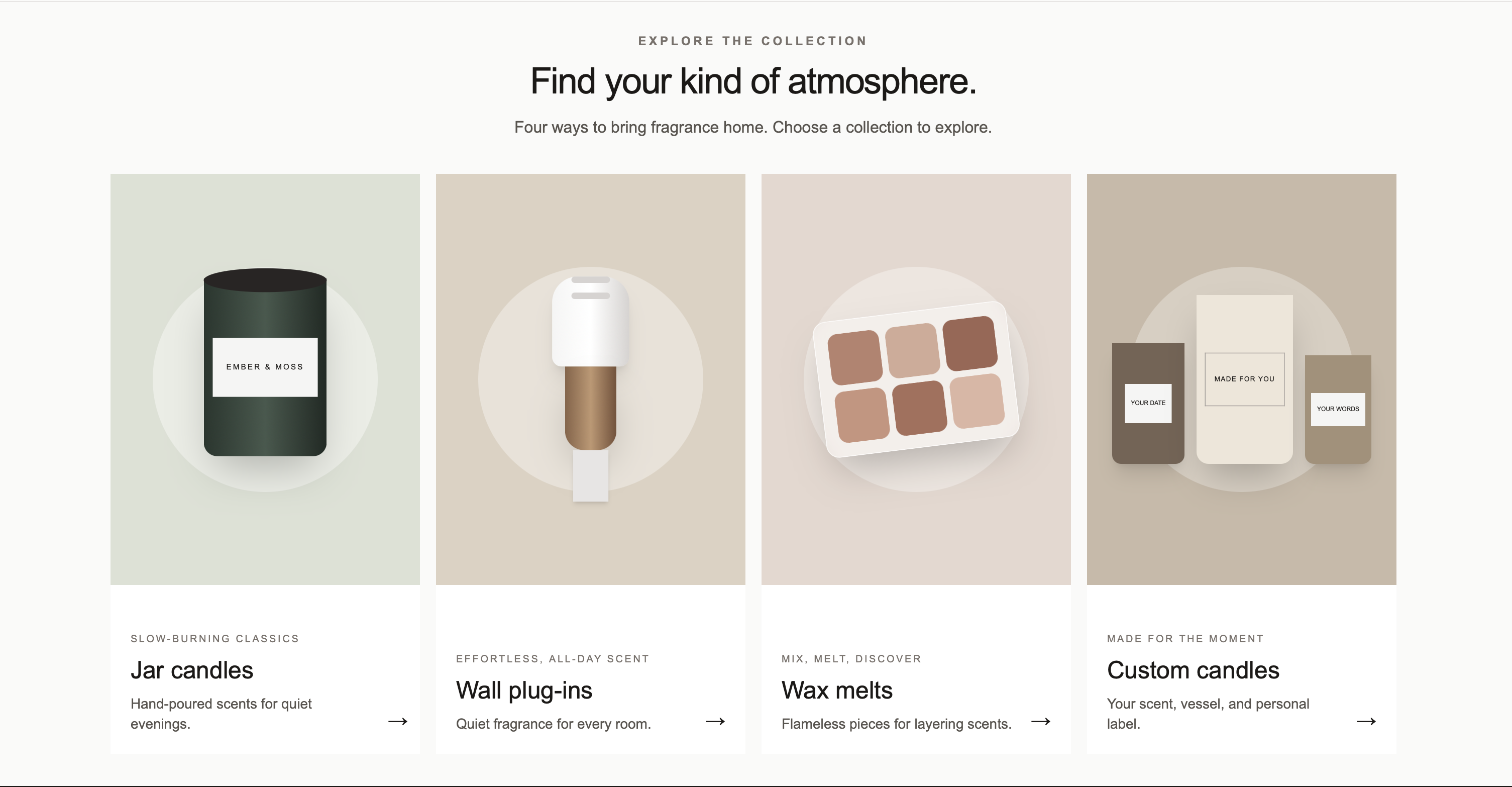 Ember and Moss Collections page