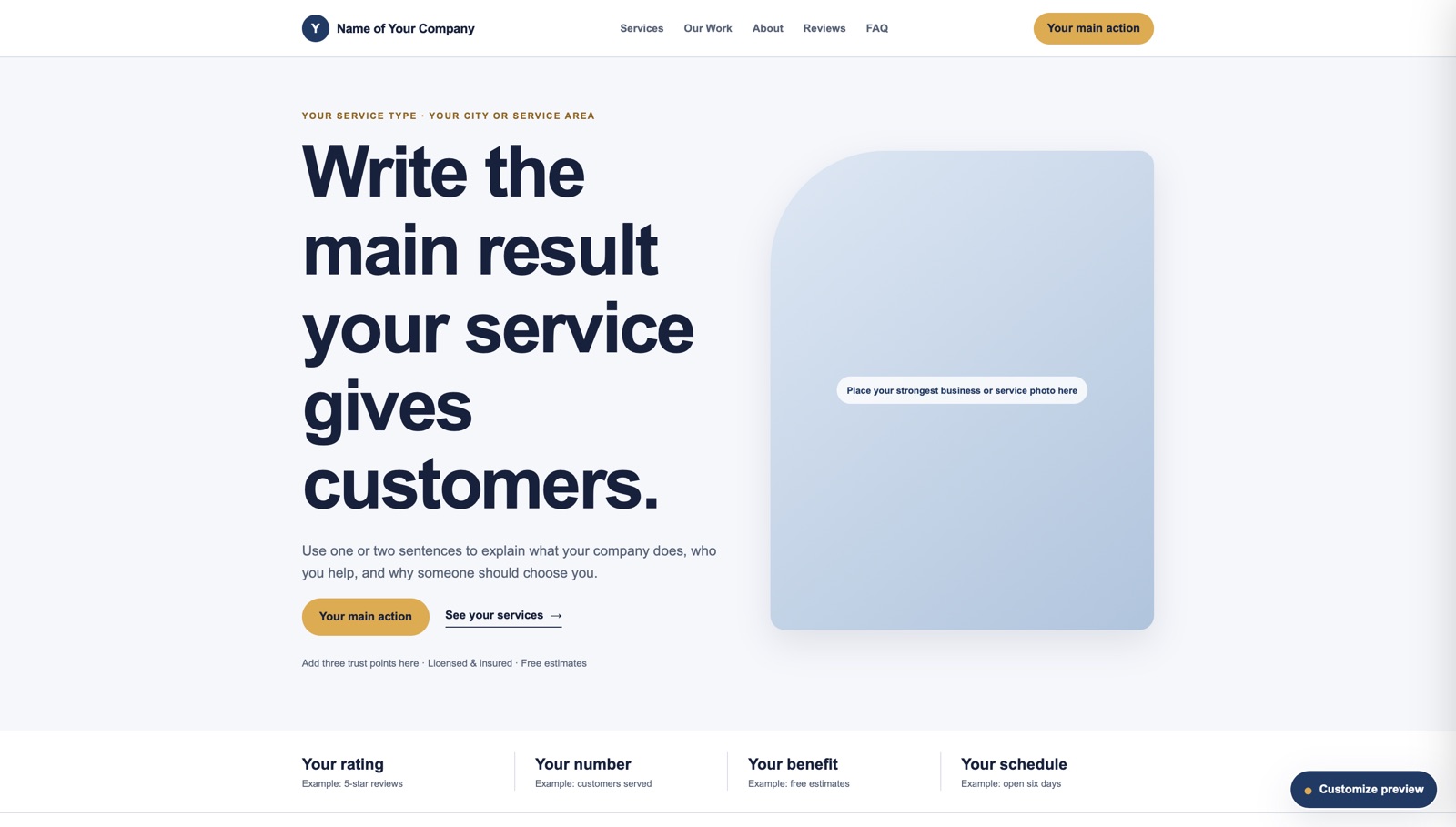 Service Business Website template preview